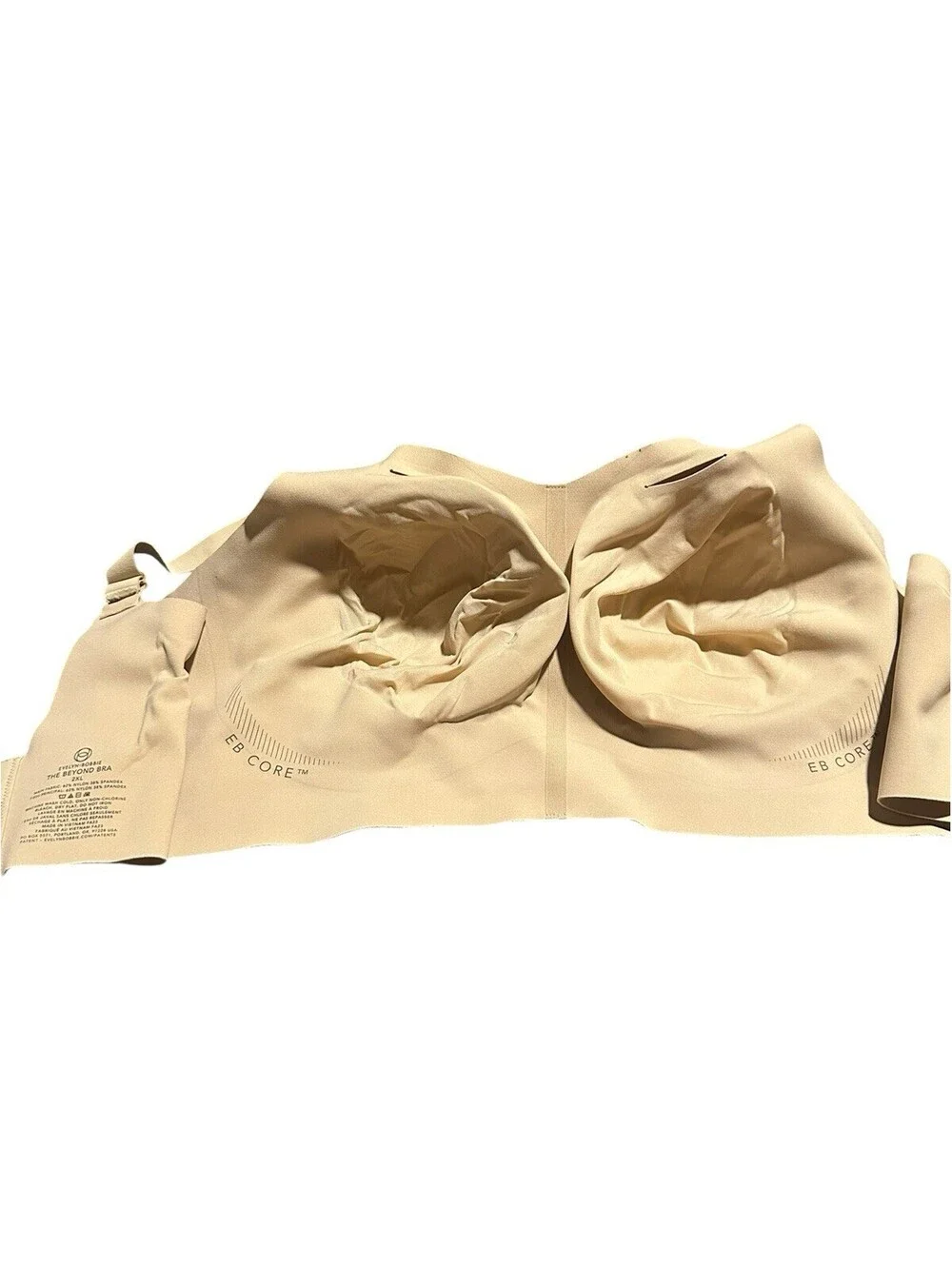 Evelyn Bobbie The Beyond Bra Size 2XL Seamless Wireless Adjustable Tan Comfort